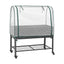 Green Fingers Mobile Raised Garden Bed with Greenhouse Cover Storage Shelf for Tomato Vegetables Herb Charcoal