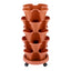 Green Fingers Raised Garden Bed 5 Tier Vertical Garden Brick Red Strawberry Stackable Planters Herbs Petunias
