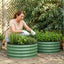 Green Fingers Round Raised Garden Bed 2 Pack Galvanised Planter Box Rust Resistant 60x60x30cm Green