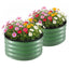 Green Fingers Round Raised Garden Bed 2 Pack Galvanised Planter Box Rust Resistant 60x60x30cm Green