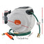 Green Fingers Water Hose Reel 30M Retractable Garden Brass Spray Gun Auto Rewind