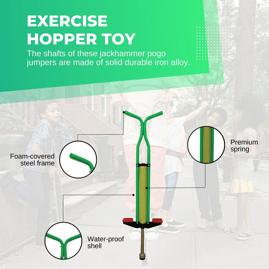 Red Pogo Stick Kids - Childrens Jumping Jackhammer Exercise Hopper Toy