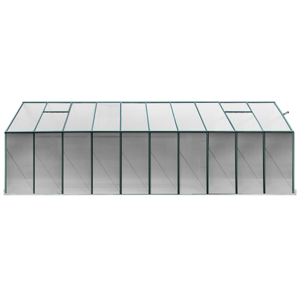 Greenfingers Aluminium Greenhouse Polycarbonate Large Green House Garden 6.3M