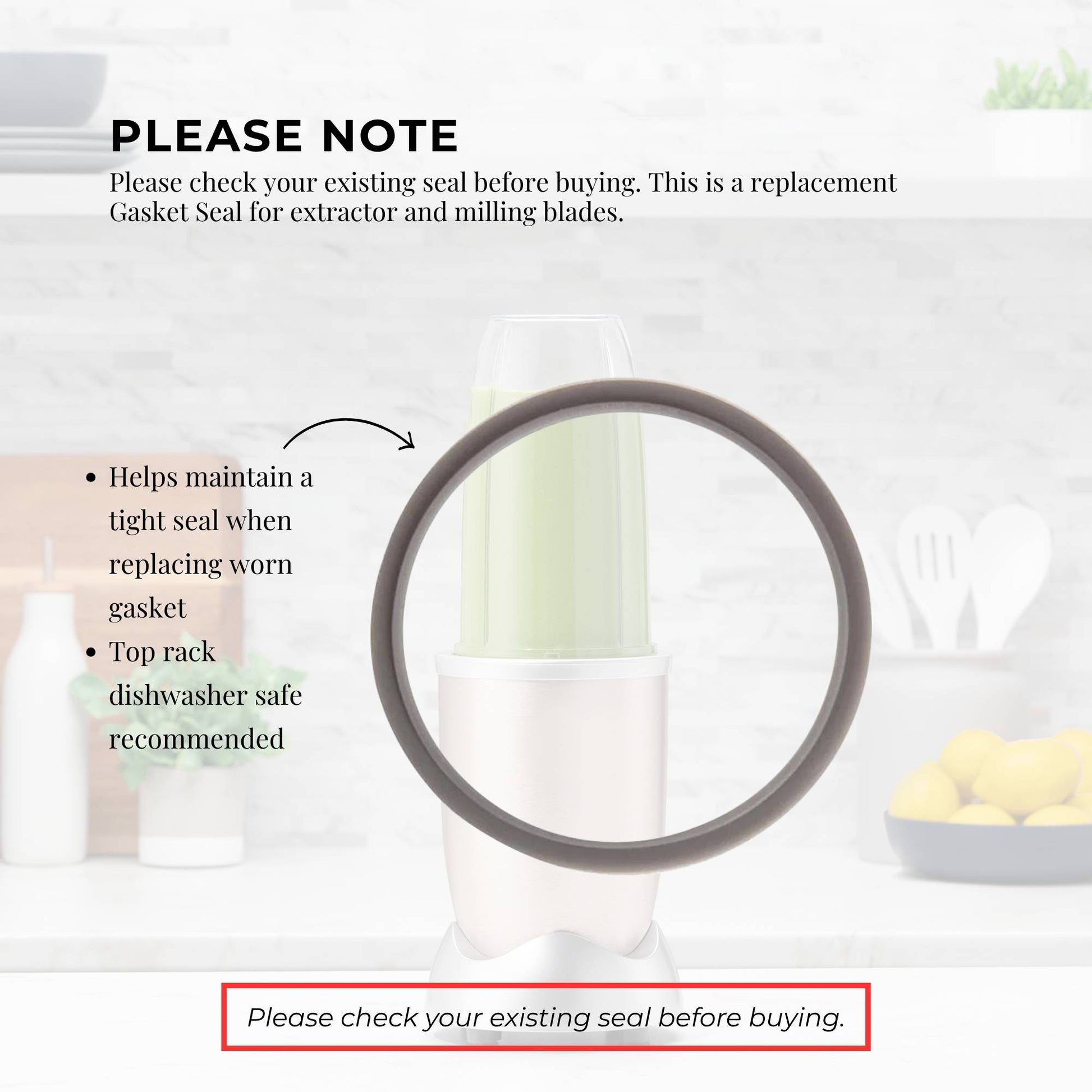 Grey Gasket Seal Ring Compatible with Nutribullet 600 900 1200W 90mm