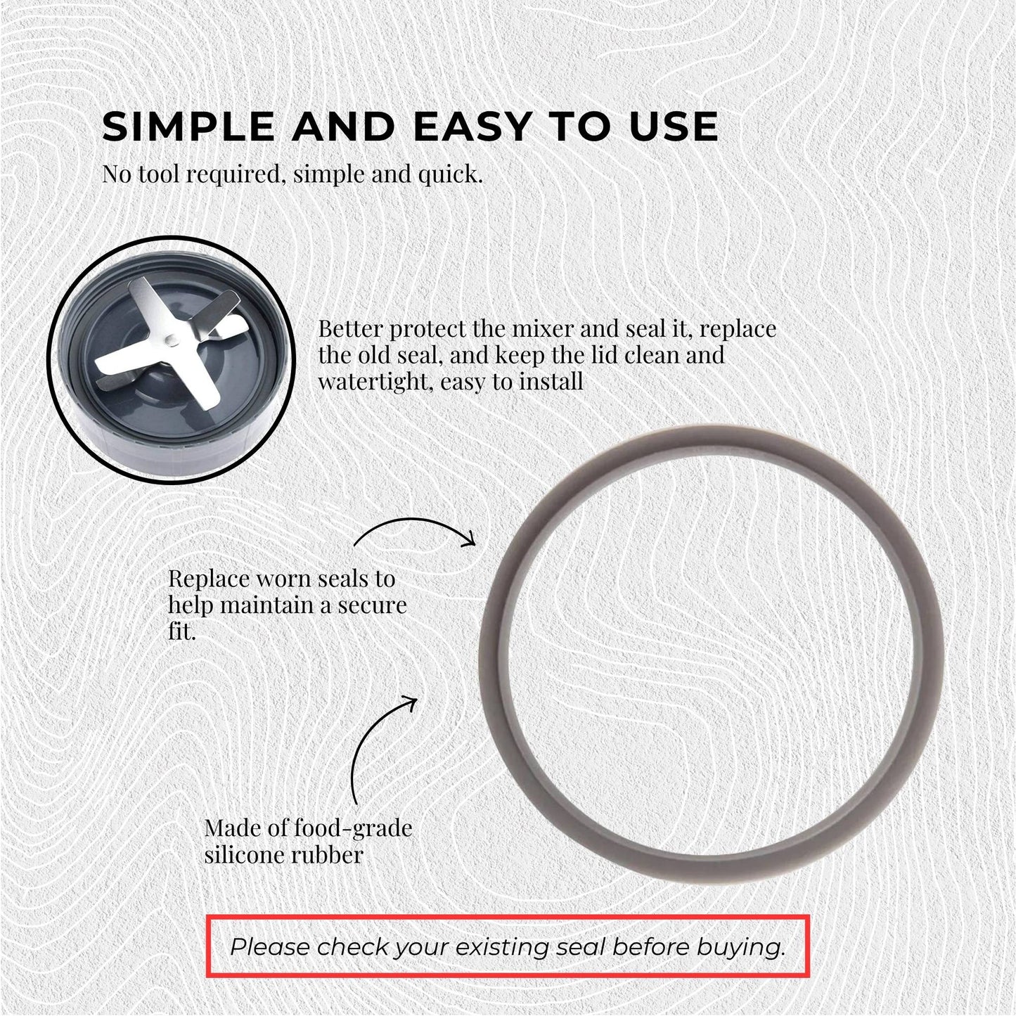 Grey Gasket Seal Ring Compatible with Nutribullet 600 900 1200W 90mm