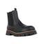Grosby Alexei Black Girls Kids Shoes Slip On Leather Boots