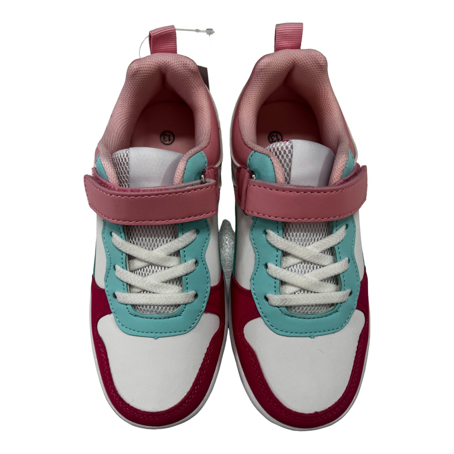 Grosby Hoop G Pink/ White/ Blue Girls Kids Sneakers Velcro Shoes