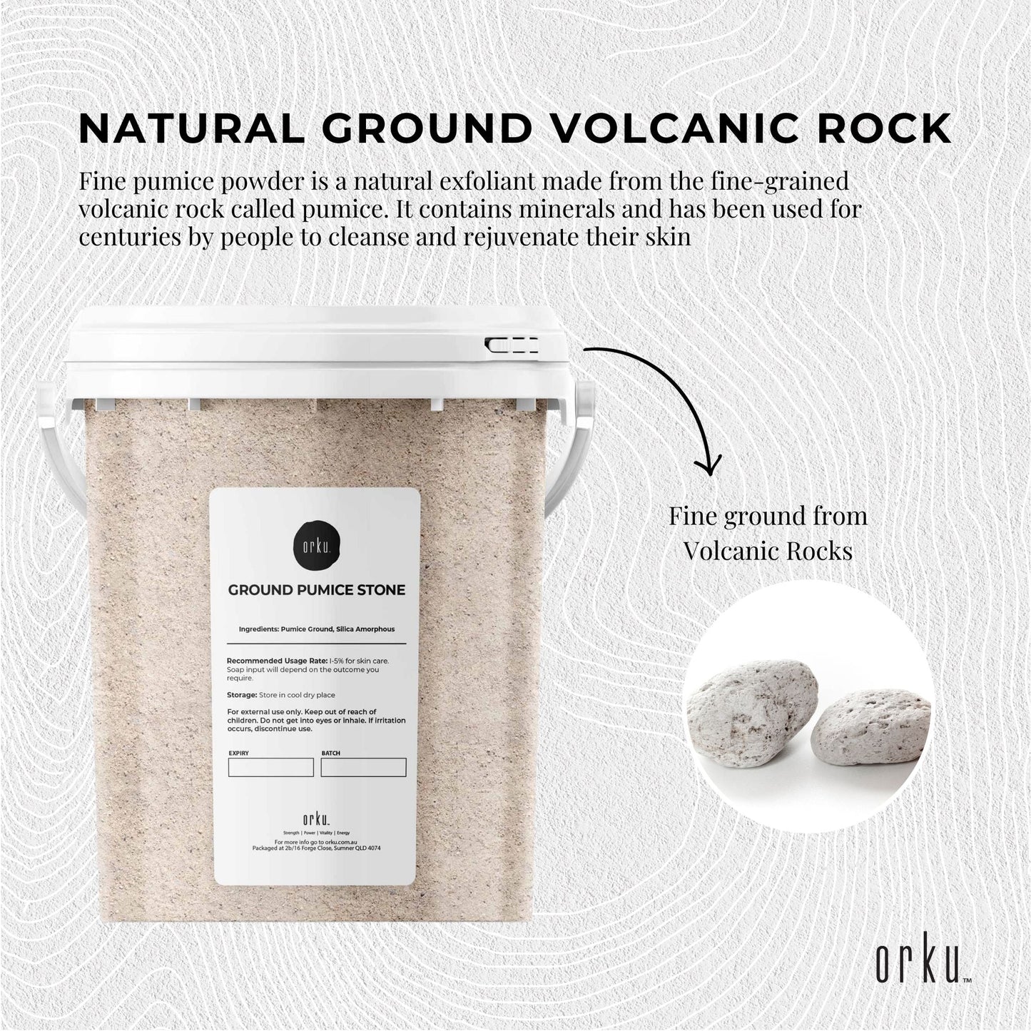 Ground Pumice Stone Granular Powder Tub Eco Exfoliant Body Scrub Soap Additive