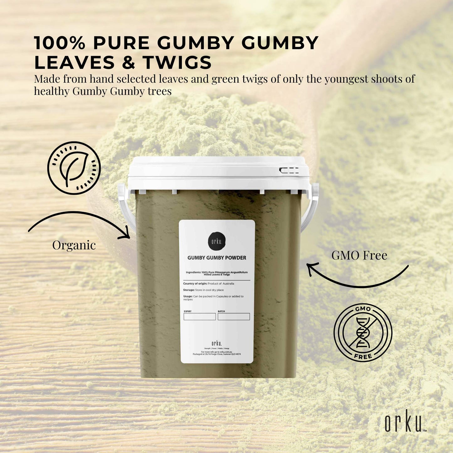 Gumby Gumby Powder Pure Tub - Gumbi Aboriginal Plant Pittosporum Angustifolum