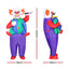 Inflatable Clown Costume Adult Suit Blow Up Party Fancy Dress Halloween Cosplay