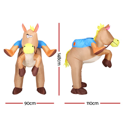 Inflatable Cowboy Costume Adult Suit Blow Up Party Fancy Dress Halloween Cosplay