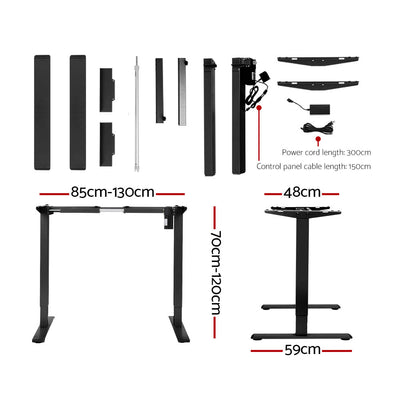 Artiss Electric Standing Desk Motorised Adjustable Sit Stand Desks Black White