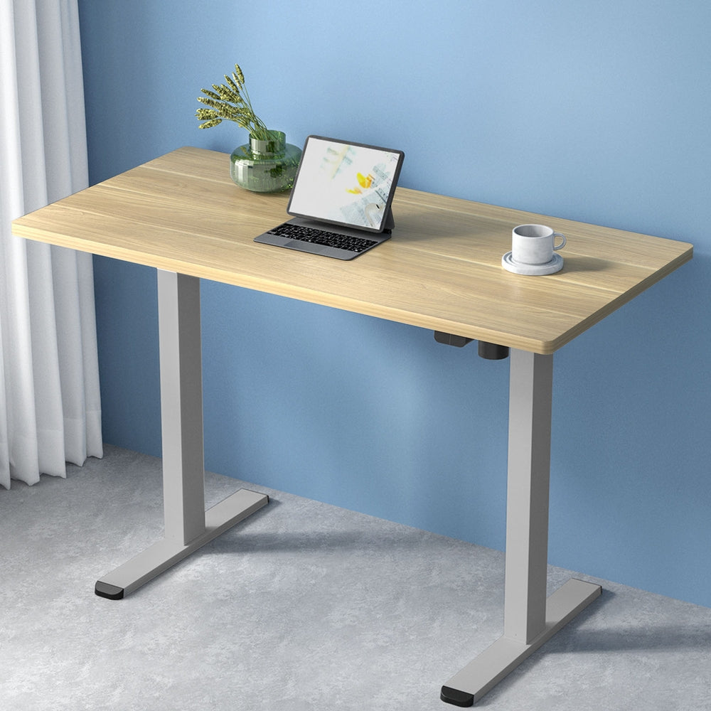 Artiss Electric Standing Desk Motorised Sit Stand Desks Table Grey Oak 140cm