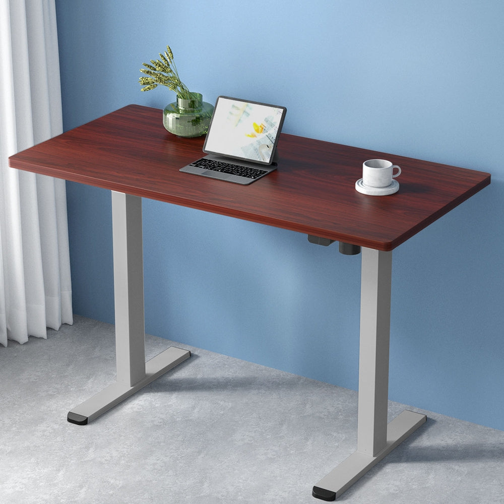 Artiss Electric Standing Desk Motorised Sit Stand Desks Table Grey Walnut 140cm