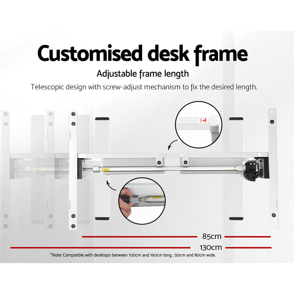 Artiss Electric Standing Desk Motorised Sit Stand Desks Table White Walnut 140cm