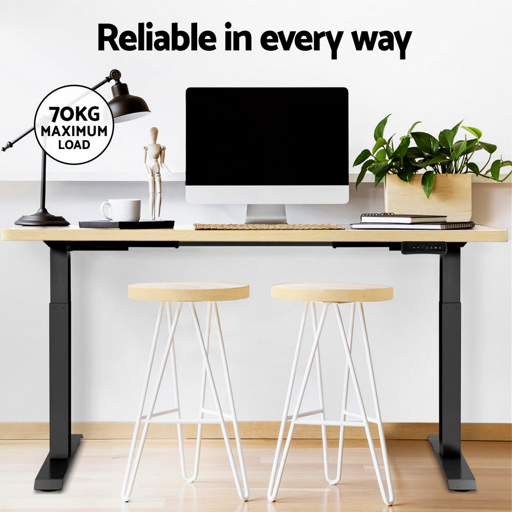 Artiss Standing Desk Electric Height Adjustable Sit Stand Desks Black Oak