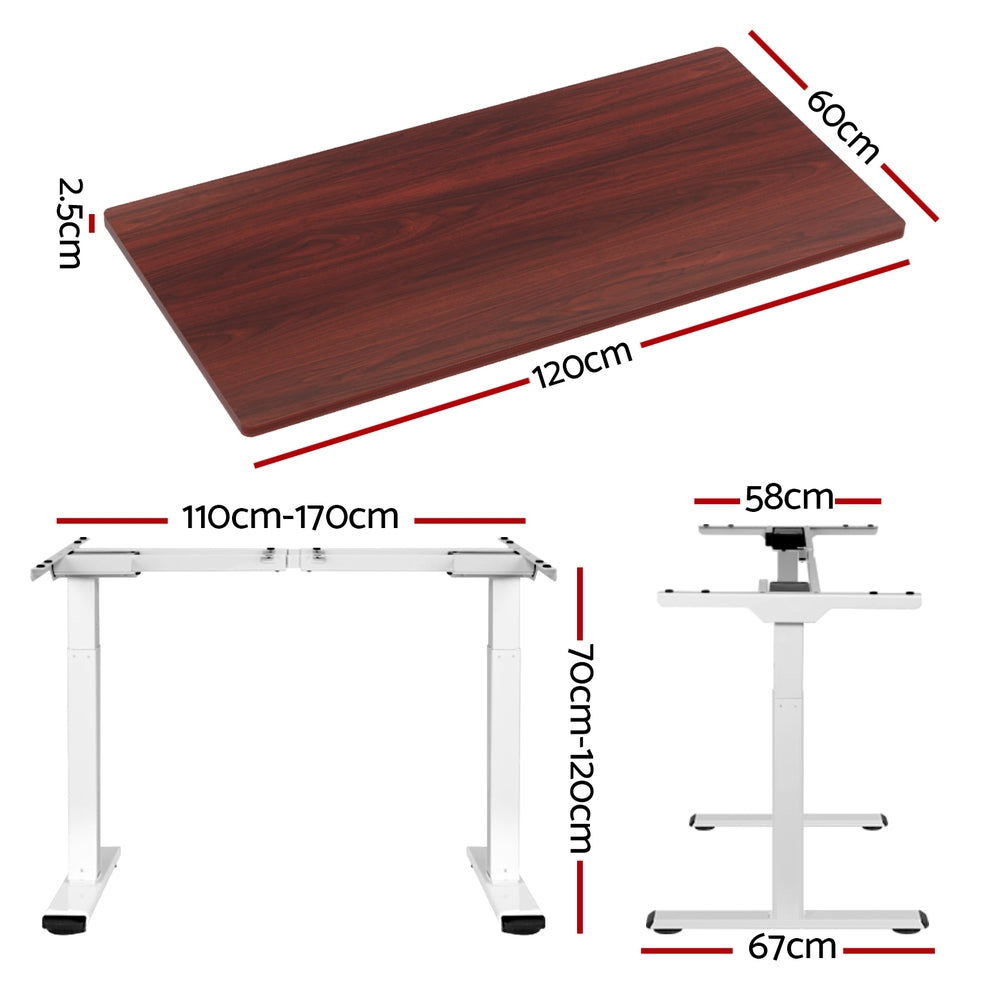 Artiss Standing Desk Electric Height Adjustable Sit Stand Desks White Walnut