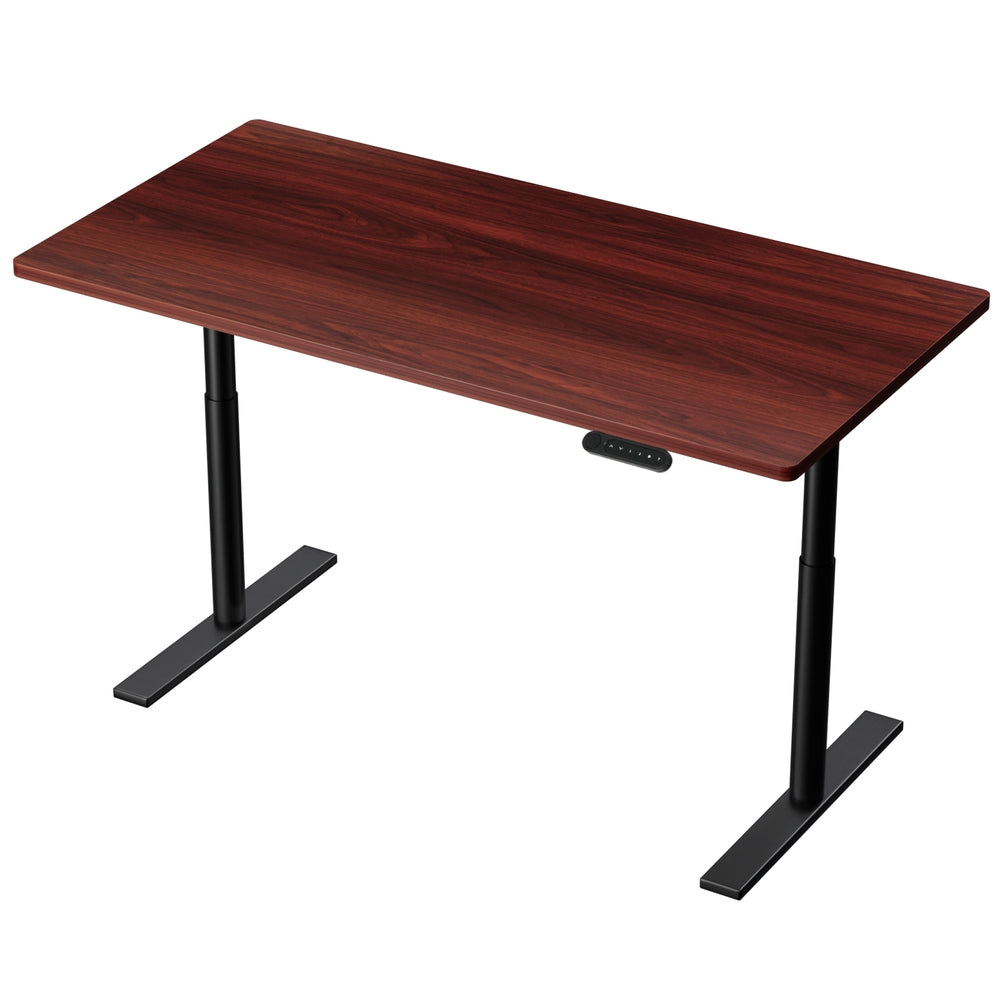 Artiss Electric Standing Desk Adjustable Sit Stand Desks Black Walnut 140cm