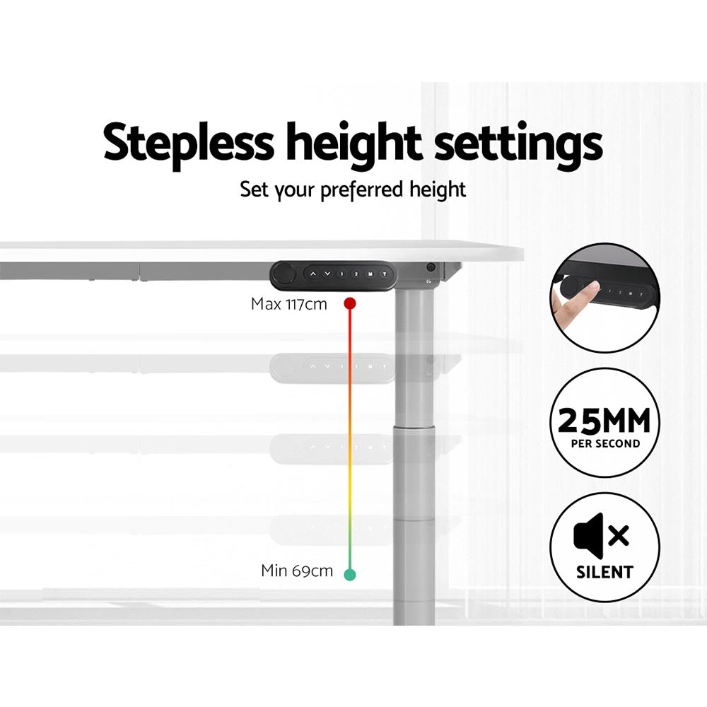 Artiss Standing Desk Motorised Electric Dual Motor White 140CM