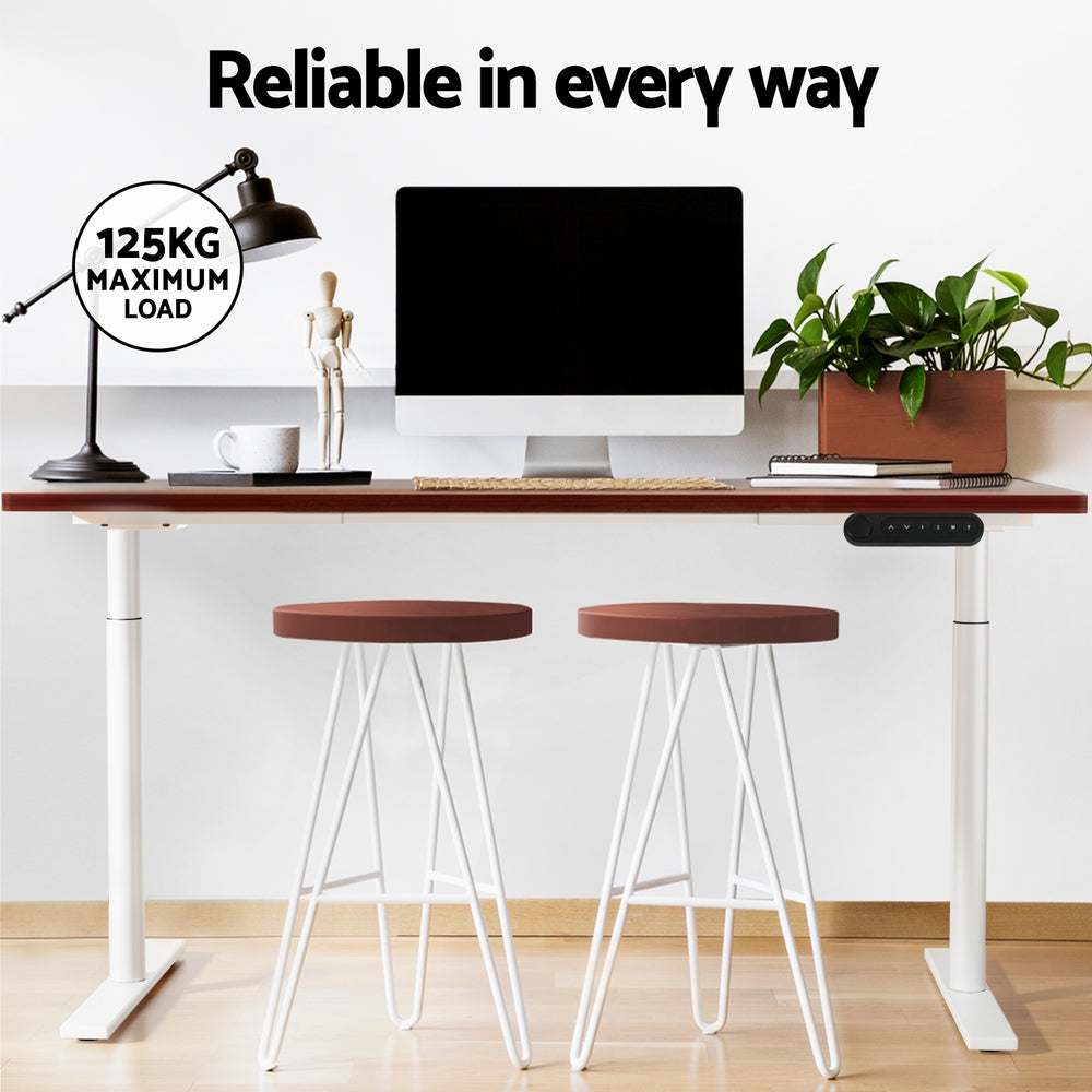 Artiss Electric Standing Desk Adjustable Sit Stand Desks White Walnut 140cm