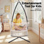 Gardeon Hammock Chair Cotton Swing Chair Outdoor Indoor Cream