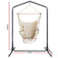 Gardeon Outdoor Hammock Chair with Stand Tassel Hanging Rope Hammocks Cream