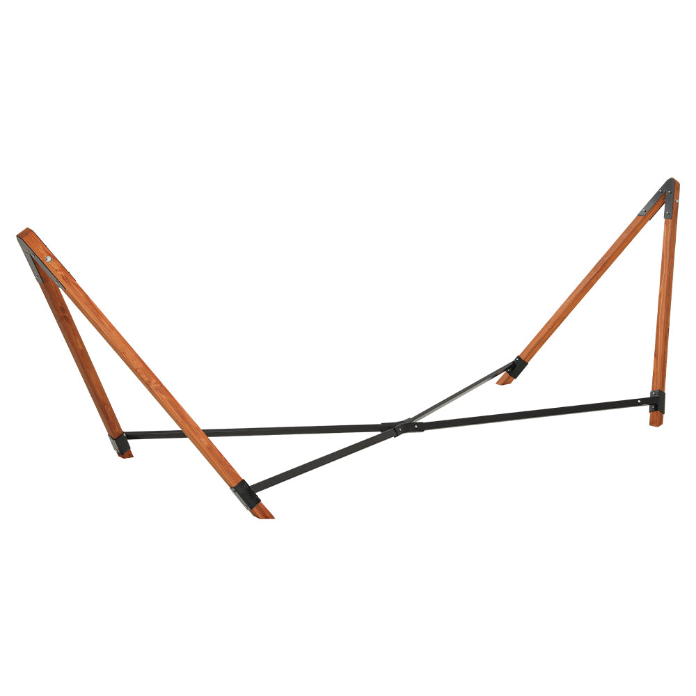 Gardeon Wooden Hammock Chair with Stand Linen Hammock Bed Timber Steel 200KG