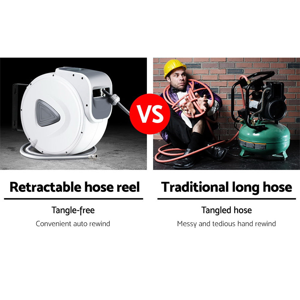 Giantz Air Hose Reel 10m Retractable Compressor Auto Rewind Wall Mount Garage
