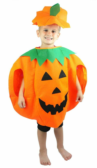 Halloween Pumpkin Costume Kids Dress Up Orange Vegetable Party Scary Baby