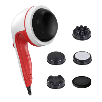 Orku Handheld Body Massager 4 Heads Adjustable Speed 28W Red