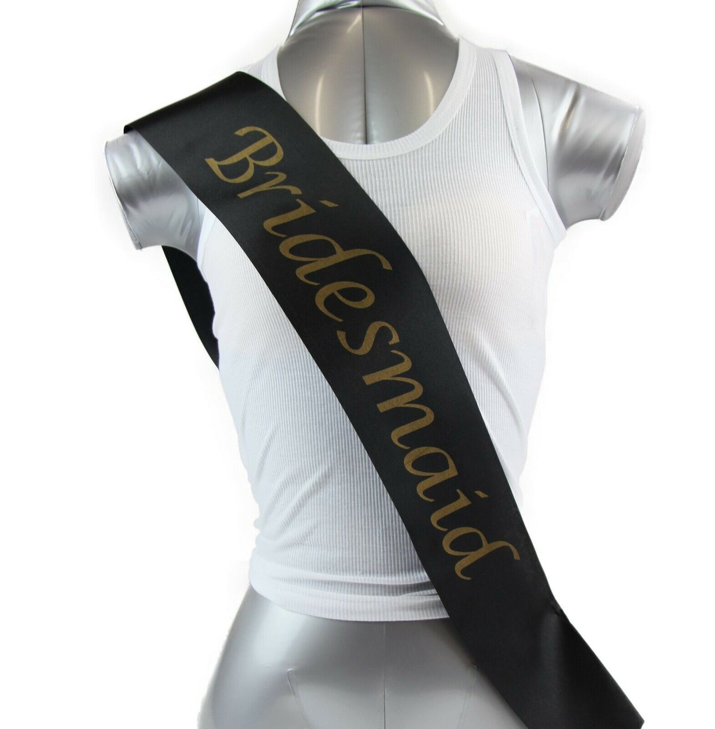 Hens Night Party Bridal Sash Black/Gold - Bridesmaid