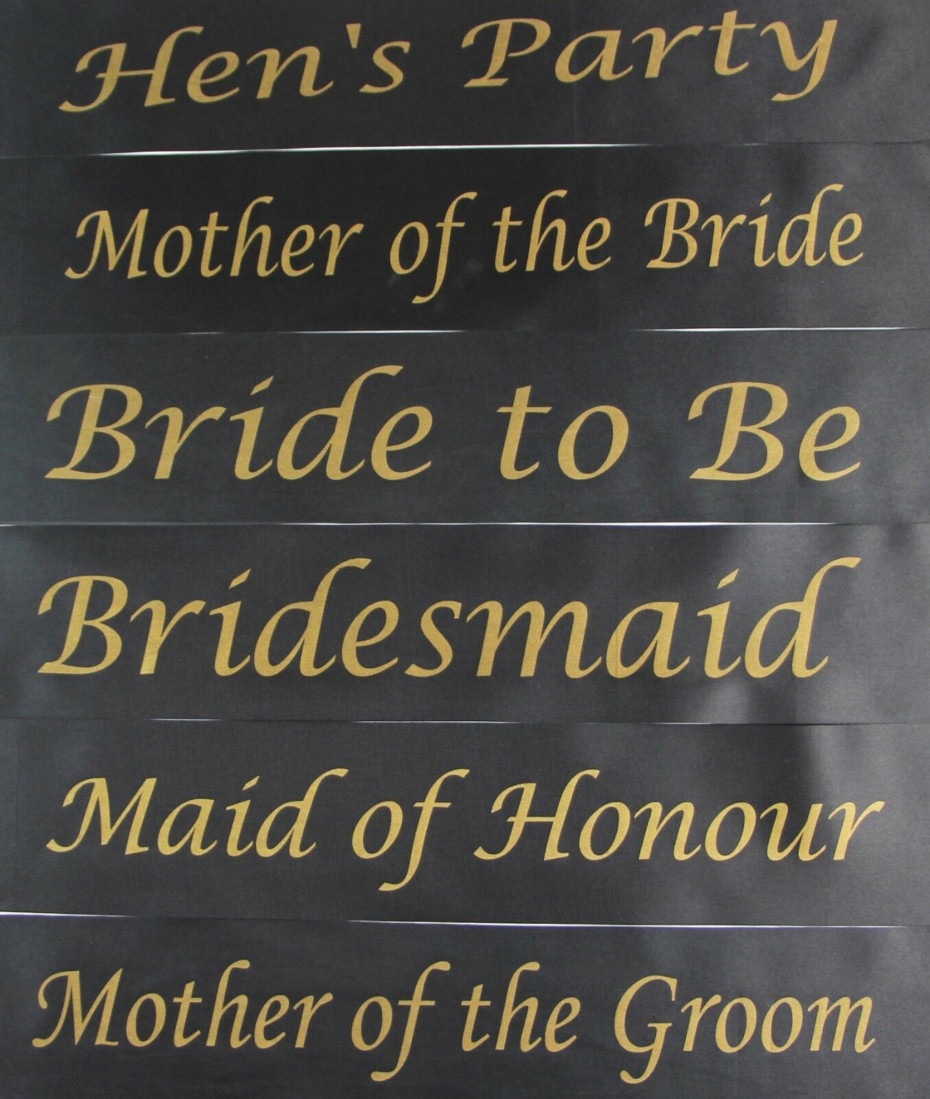 Hens Night Party Bridal Sash Black/Gold - Hen's Party