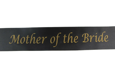 Hens Night Party Bridal Sash Black/Gold - Mother Of The Bride