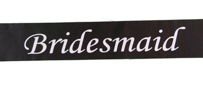 Hens Night Party Bridal Sash Black/White - Bridesmaid