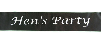 Hens Night Party Bridal Sash Black/White - Hen's Party