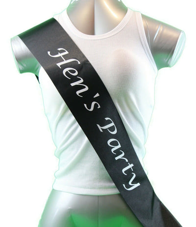 Hens Night Party Bridal Sash Black/White - Hen's Party