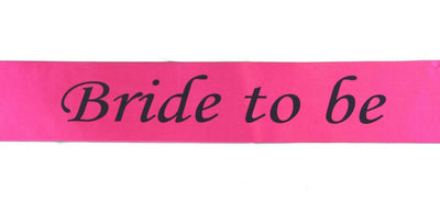 Hens Night Party Bridal Sash Hot Pink/Black - Bride To Be