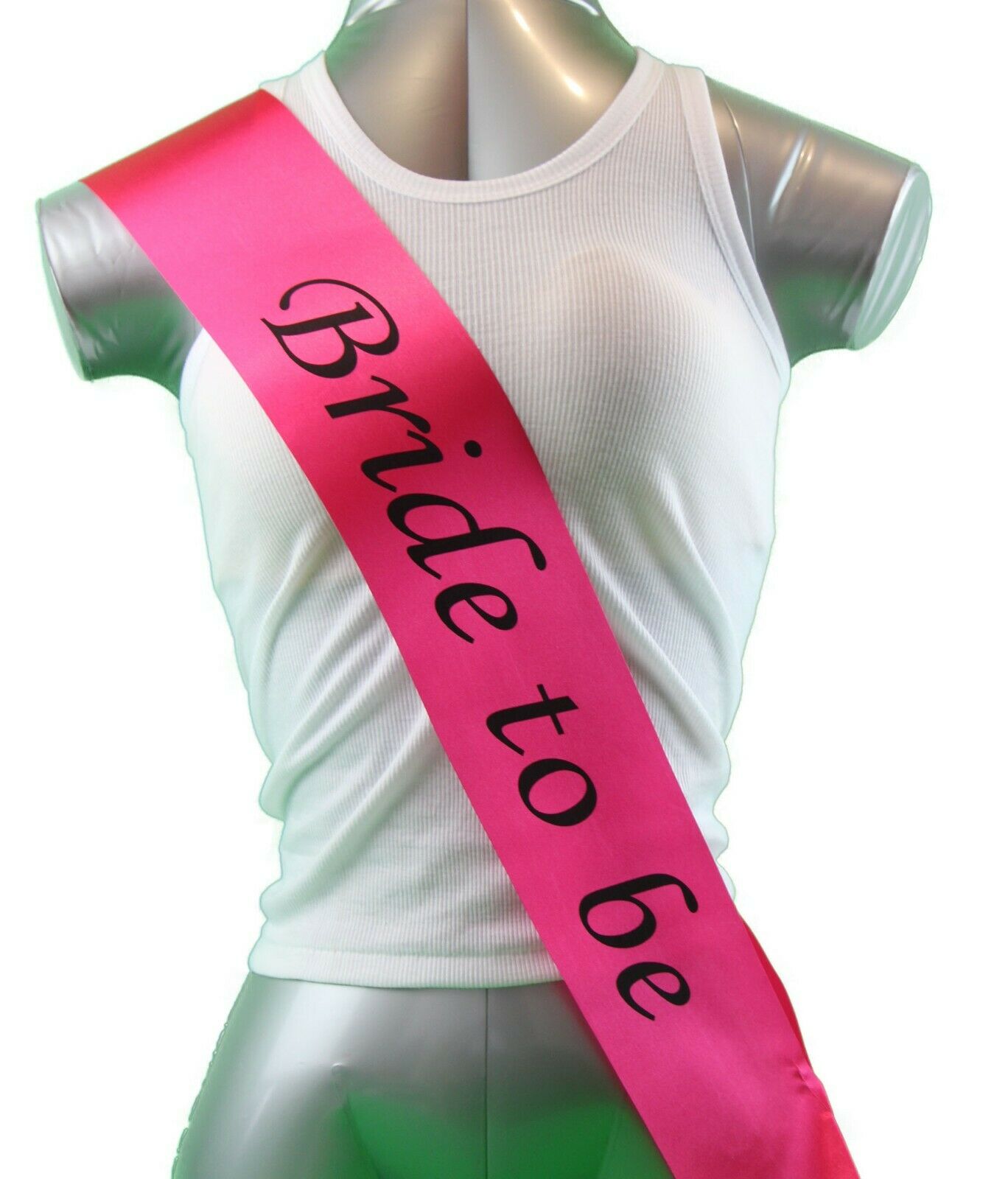 Hens Night Party Bridal Sash Hot Pink/Black - Bride To Be