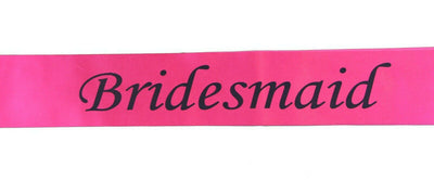 Hens Night Party Bridal Sash Hot Pink/Black - Bridesmaid