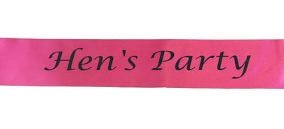 Hens Night Party Bridal Sash Hot Pink/Black - Hen's Party