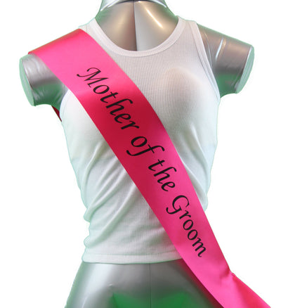 Hens Night Party Bridal Sash Hot Pink/Black - Mother Of The Groom