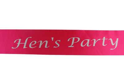 Hens Night Party Bridal Sash Hot Pink/Silver - Hen's Party