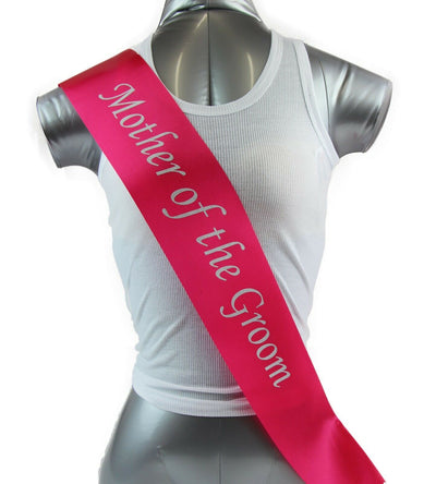 Hens Night Party Bridal Sash Hot Pink/Silver - Mother Of The Groom