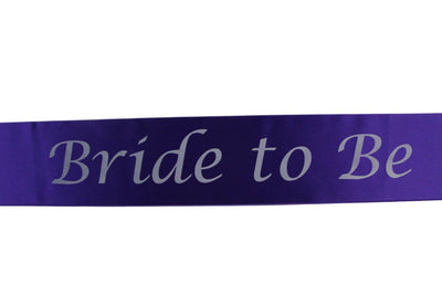 Hens Night Party Bridal Sash Purple/White - Bride To Be
