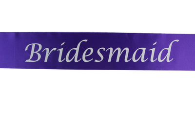 Hens Night Party Bridal Sash Purple/White - Bridesmaid