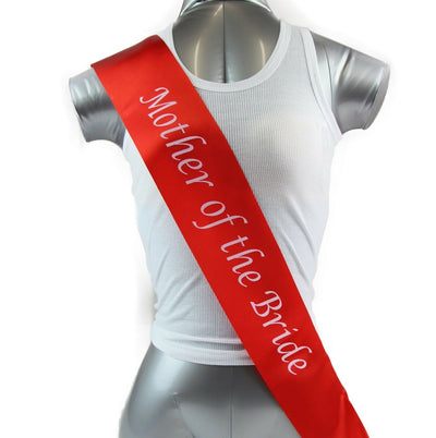 Hens Night Party Bridal Sash Red/White - Mother Of The Bride