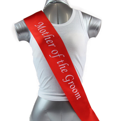 Hens Night Party Bridal Sash Red/White - Mother Of The Groom