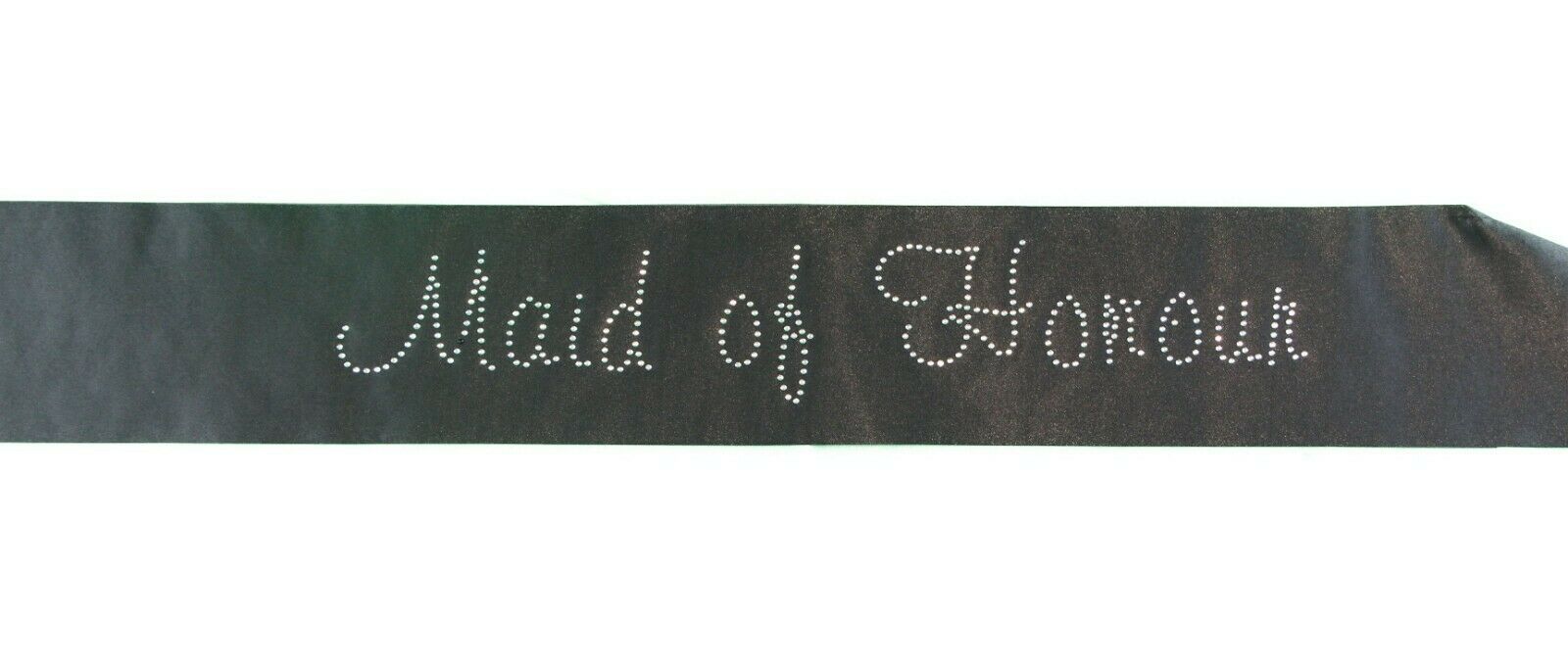 Hens Sash Diamante Crystal - Black - Maid Of Honour