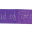Hens Sash Diamante Crystal - Purple - Maid Of Honour