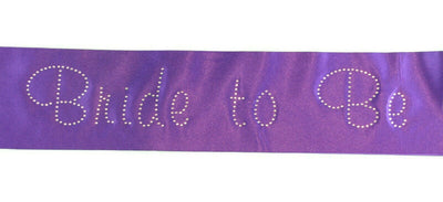 Hens Sash Diamante Crystal Sashes Bridal - Purple